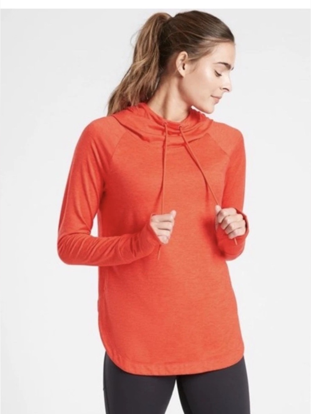 Athleta | Uptempo Hoodie Womens Size S Red Sweatshirt Pullover Cowl Neck